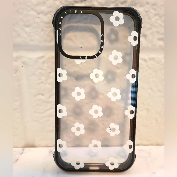 Casetify iPhone 14 Pro Max -Ditsy Daisies - White Black, Ultra Impact Case - Picture 2 of 5